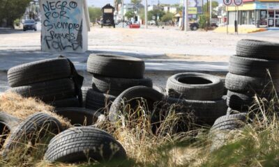 Tiradero de llantas en Monterrey